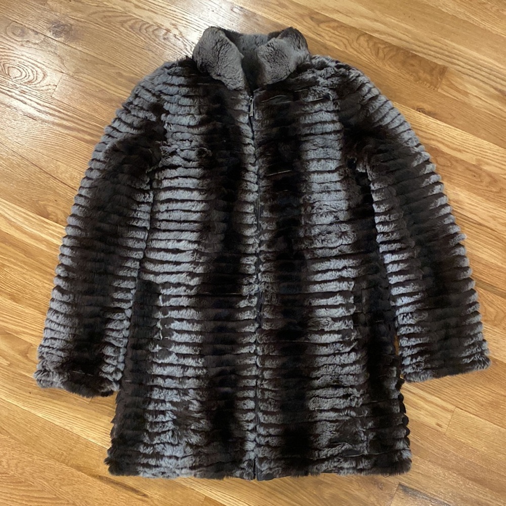 Belle Fare Reversible Real Rabbit Fur Jacket - XSmall